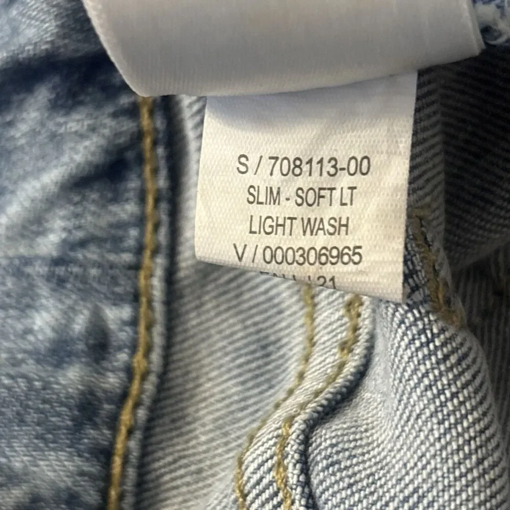 Gap Jeans Size 10 H Youth Straight Slim Stretch Mid Rise Light Wash Blue Denim